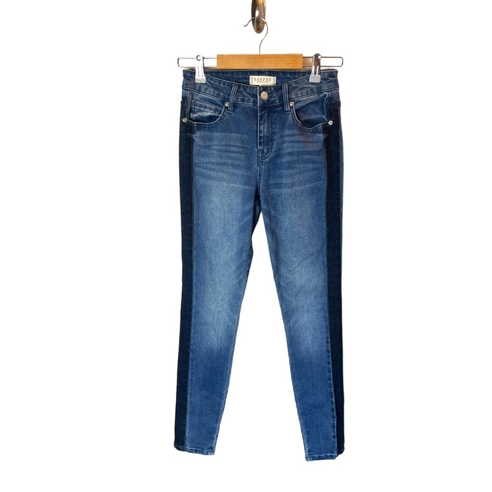 Harper Heritage Mid Rise Skinny Side Stripe Jean size 25